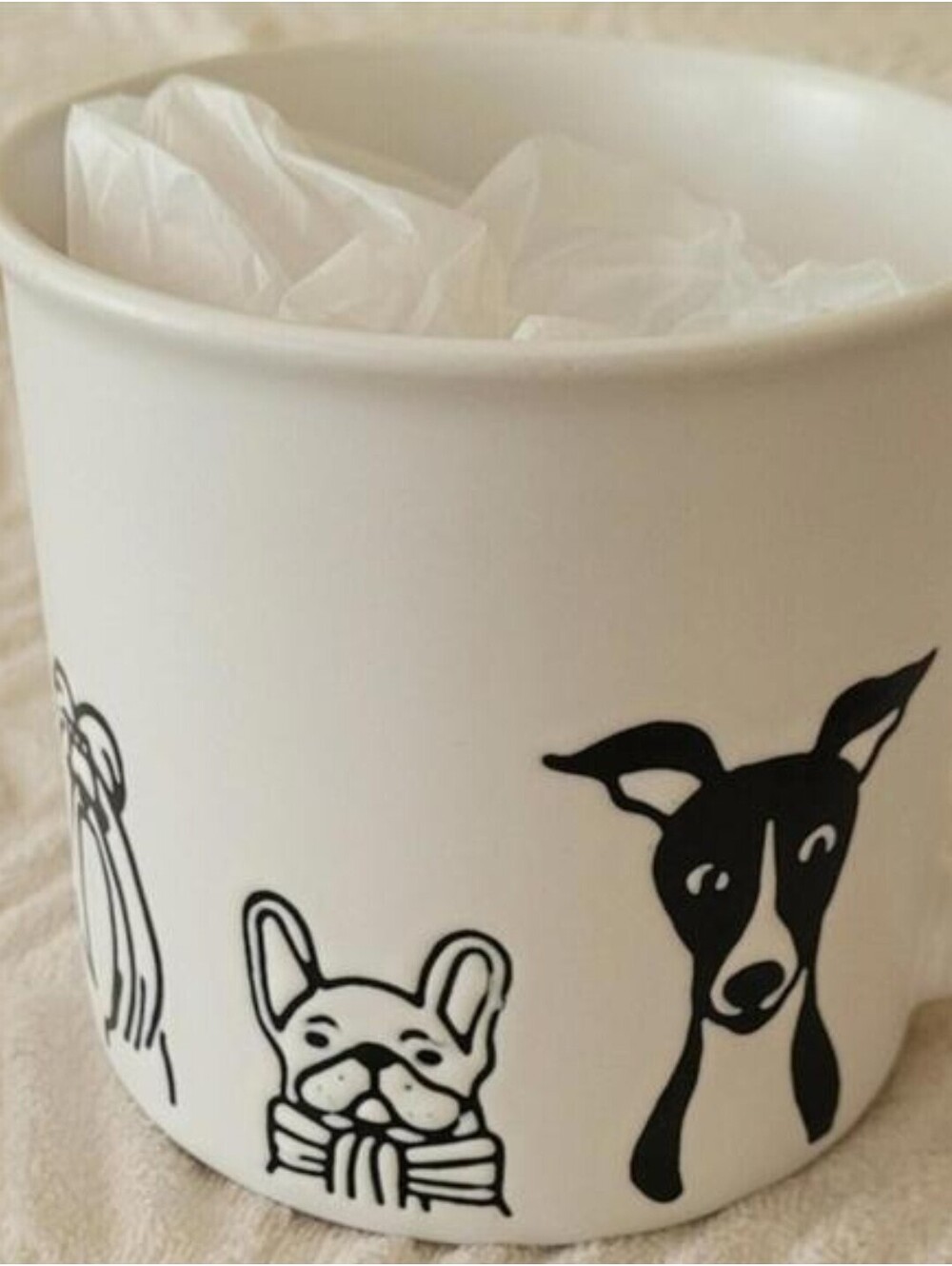 Minimalist Dog Illustration Mug 18oz White Ceramic Canine Art Cup Dog Lover New